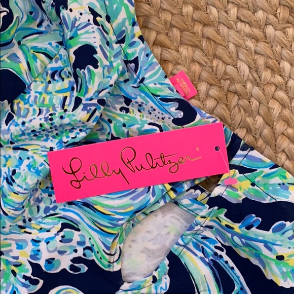 ⚓️NWT Lilly Pulitzer Lula romper Navy Scuba doo Sm - Picture 12 of 14